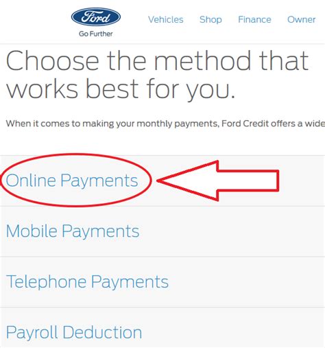 ford.com finance pay my bill